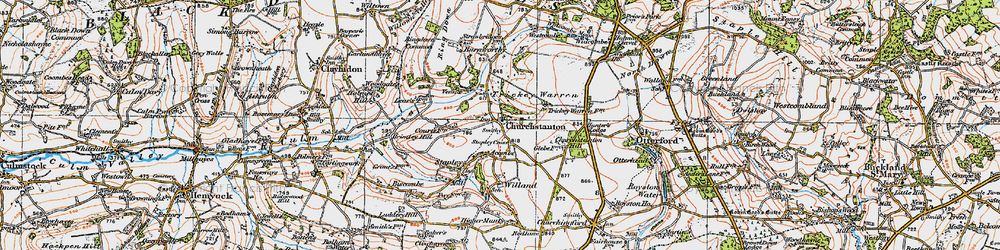 Old map of Churchstanton in 1919