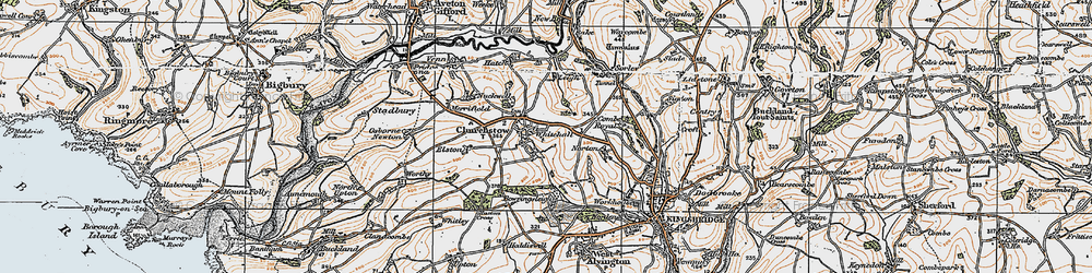 Old map of Churchstow in 1919