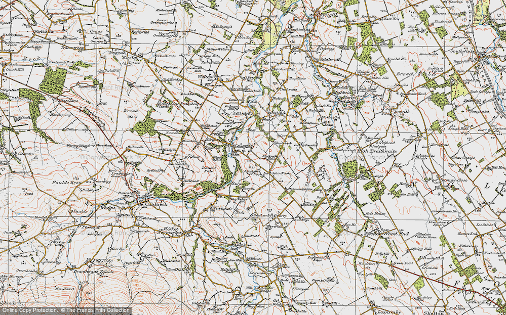 Old Map of Historic Map covering Birdale Ho in 1925