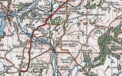 Old map of Churnet Grange in 1921