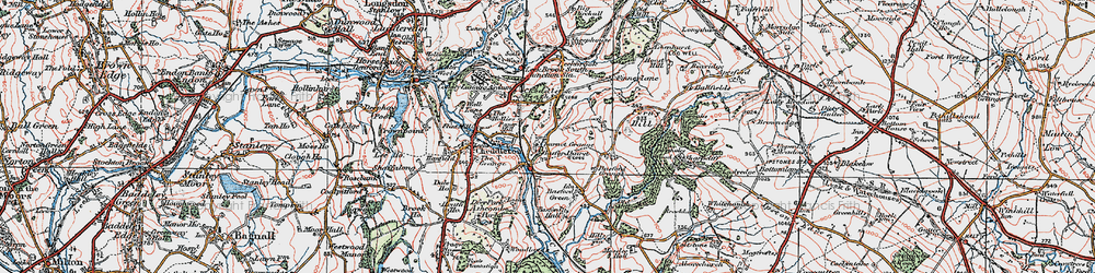Old map of Churnet Grange in 1921