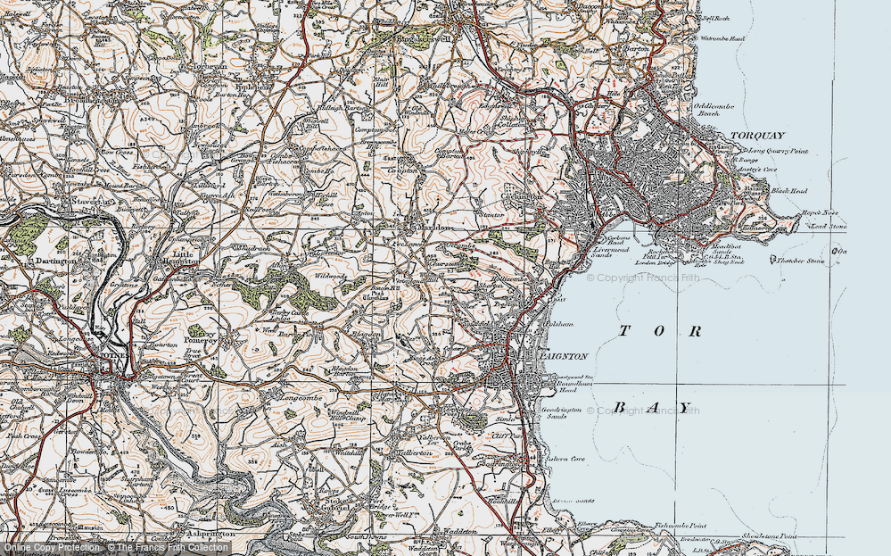 Old Map of Churscombe, 1919 in 1919
