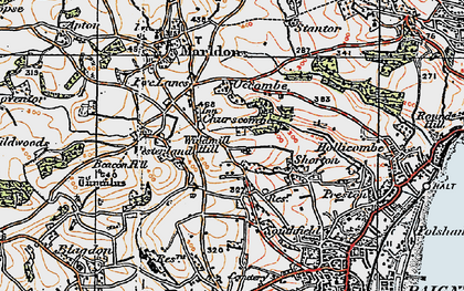Old map of Churscombe in 1919