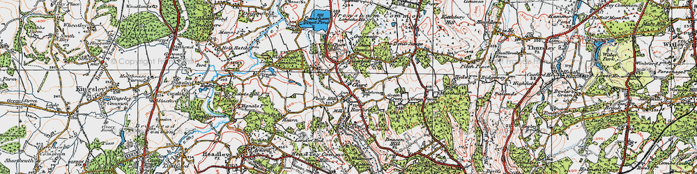 Old map of Churt in 1919
