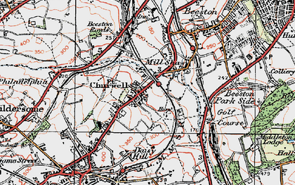 Old map of Churwell in 1925