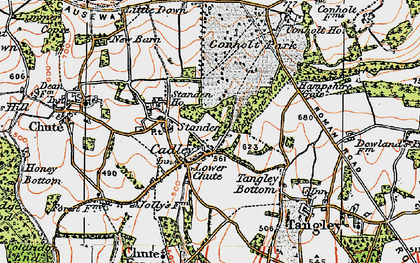 Old map of Chute Cadley in 1919