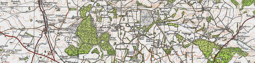 Old map of Chute Standen in 1919