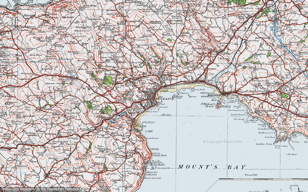 Old Map of Historic Map covering Western Cressar in 1919