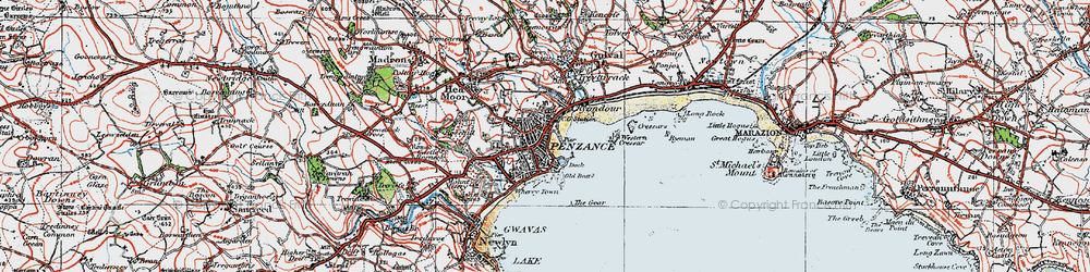 Old map of Chyandour in 1919