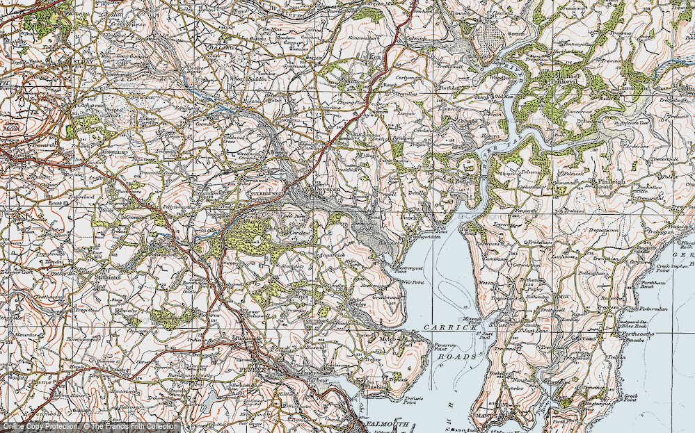 Old Map of Historic Map covering Tresithick in 1919
