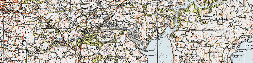 Old map of Tresithick in 1919