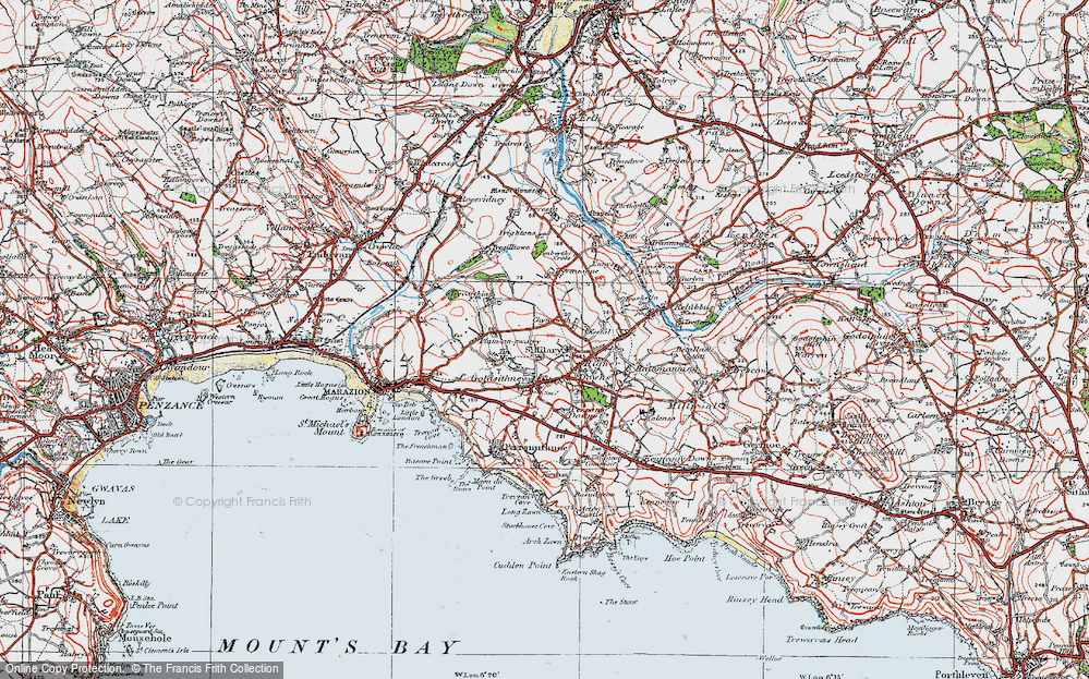 Old Map of Chynoweth, 1919 in 1919