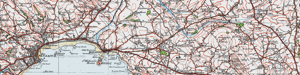 Old map of Chynoweth in 1919