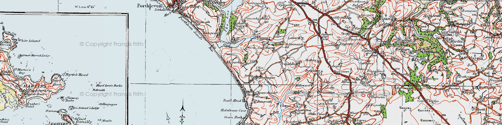 Old map of Burnow in 1919