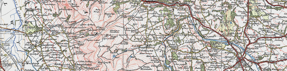 Old map of Cilcain in 1924