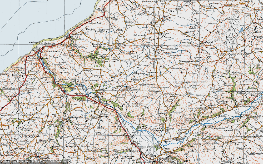 Old Map of Historic Map covering Blaen Lluest in 1923