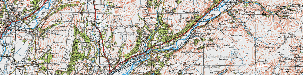Old map of Cilfrew in 1923