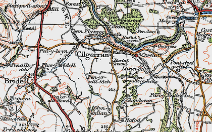 Old map of Cilgerran in 1923