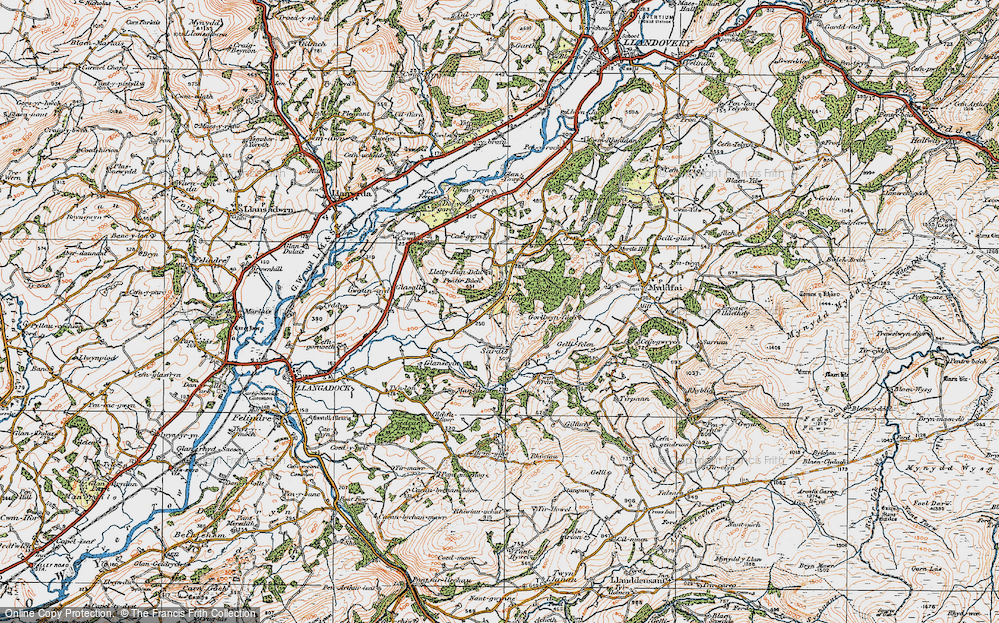 Old Map of Cilgwyn, 1923 in 1923