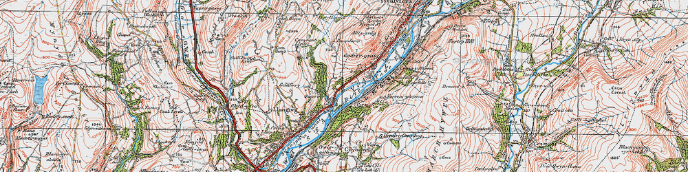 Old map of Penydarren Fm in 1923