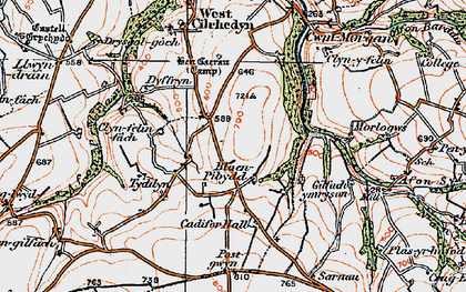 Old map of Afon Pedian in 1922