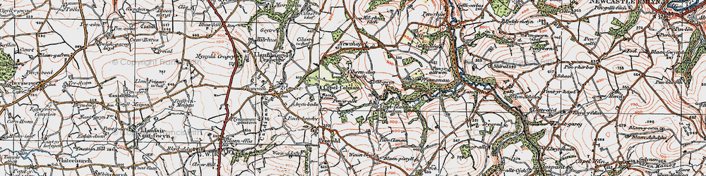 Old map of Bwlchygroes in 1923