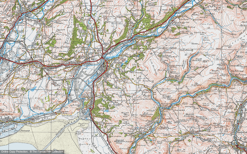 Old Map of Cimla, 1923 in 1923