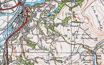 Old map of Cimla in 1923