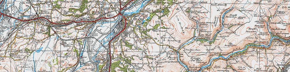 Old map of Cimla in 1923