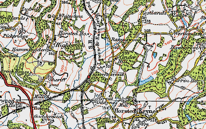 Old map of Cinder Hill in 1920