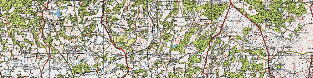 Old map of Bluebell Railway in 1920