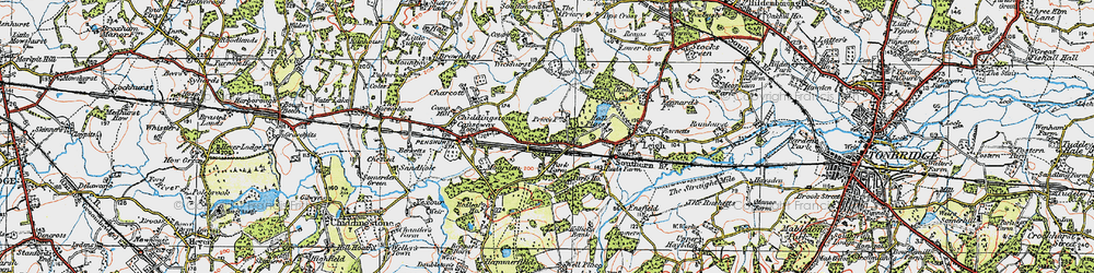 Old map of Cinder Hill in 1920