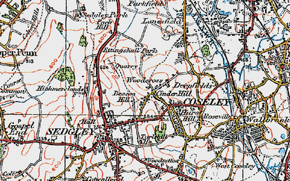 Old map of Cinder Hill in 1921