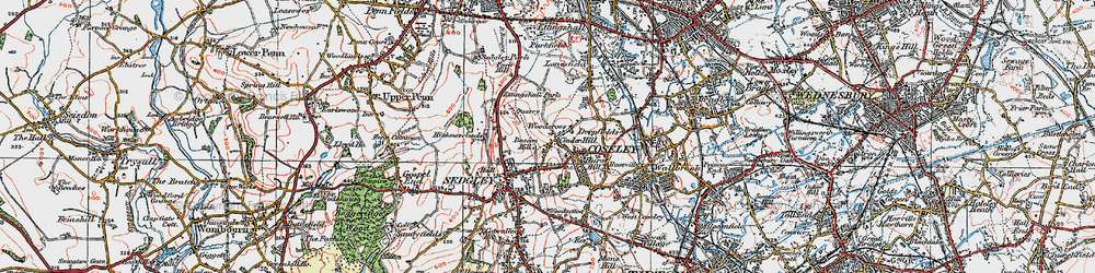 Old map of Cinder Hill in 1921