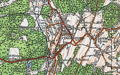 Old map of Cinderford in 1919