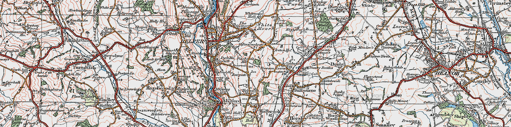 Old map of Cinderhill in 1921