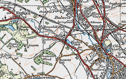 Old map of Cinderhill in 1921