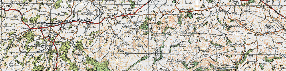 Old map of Black Bank in 1920
