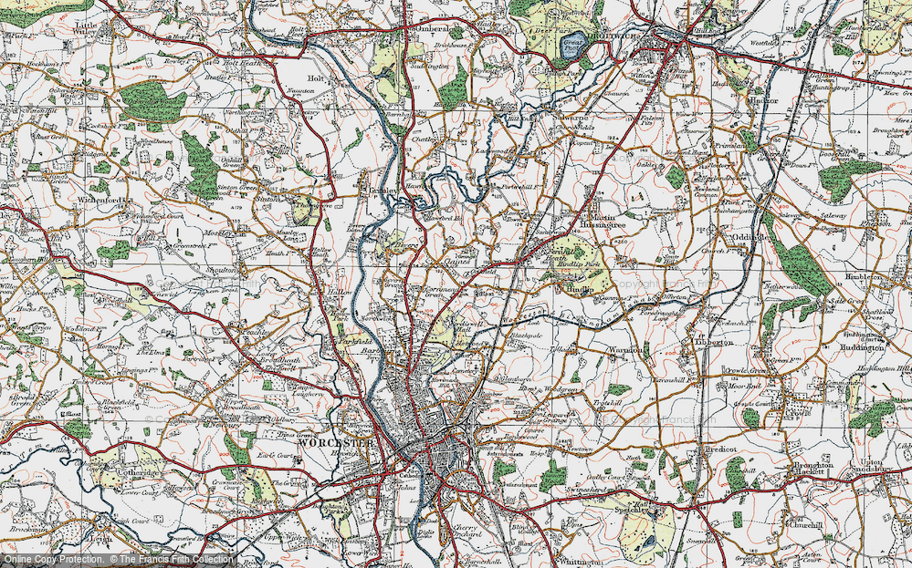 Old Map of Claines, 1920 in 1920