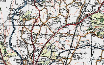 Old map of Claines in 1920