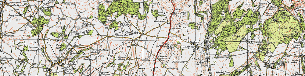 Old map of Clanfield in 1919