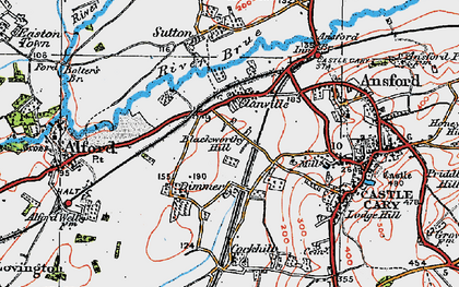 Old map of Blackworthy Hill in 1919