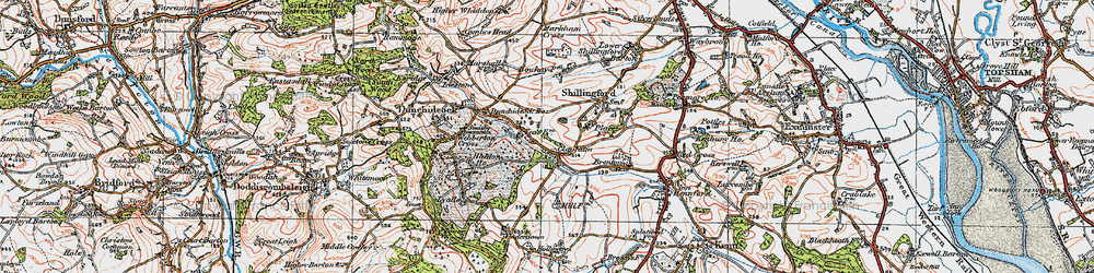 Old map of Clapham in 1919