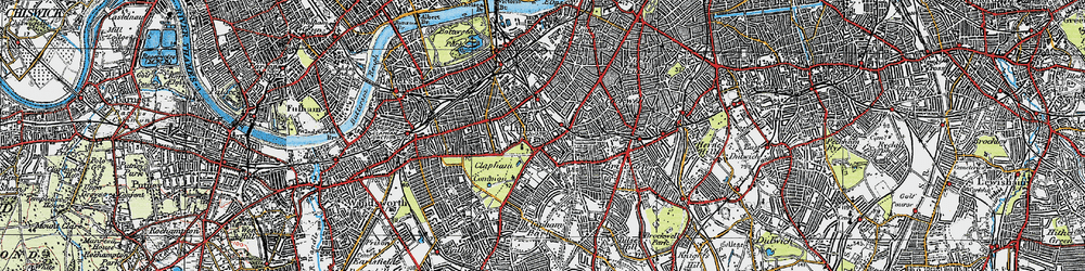 Old map of Clapham in 1920