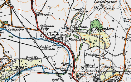 Old map of Clapham Green in 1919