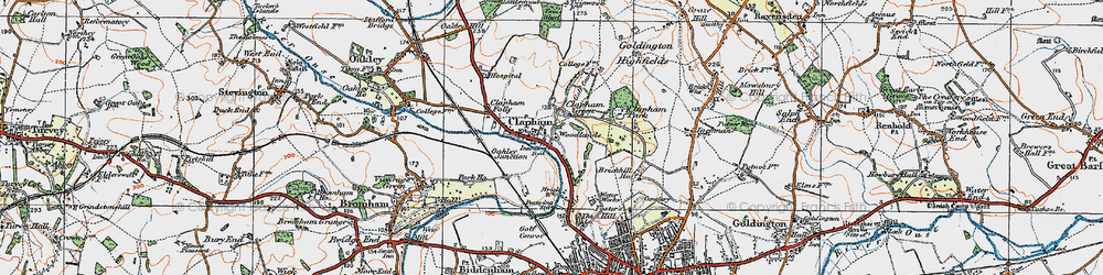 Old map of Clapham Green in 1919