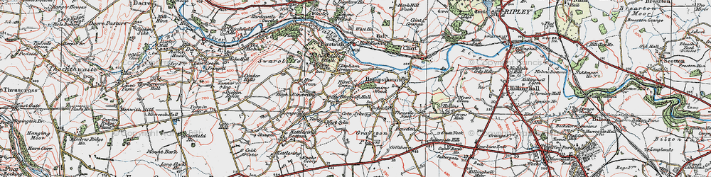 Old map of Birstwith Hall in 1925