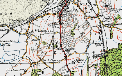 Old map of Clapham Hill in 1920