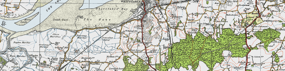 Old map of Clapham Hill in 1920