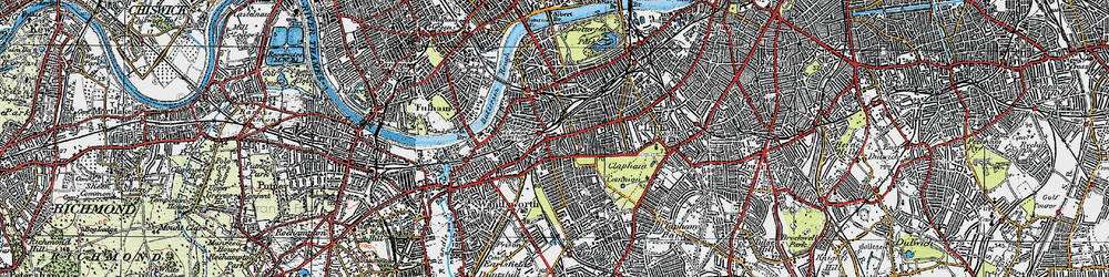 Old map of Clapham Junction in 1920